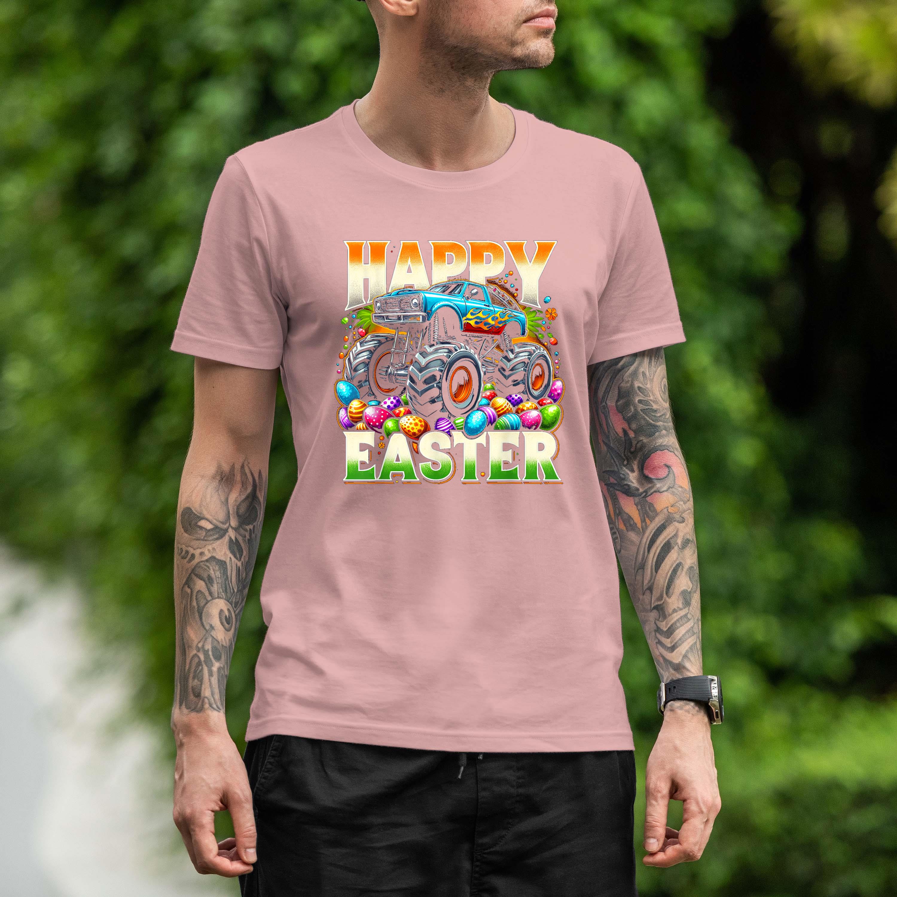 Happy Easter Monster Truck Easter Eggs Boys Kids Shirt 